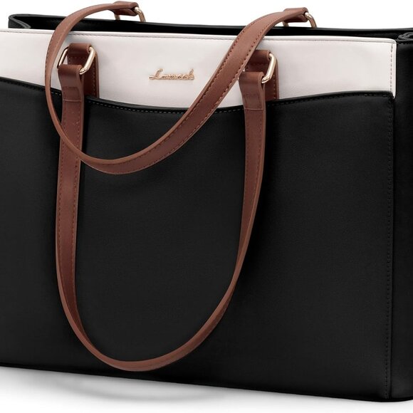 Laptop Tote Bag for Women, Work Bags Teacher Tote Bag, Waterproof Leather Comput - Picture 1 of 9